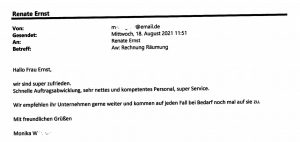 Kundenmeinung 08/21 Kundenmeinung 08/21