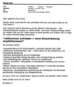 Kundenmeinung 07/21 Kundenmeinung 07/21