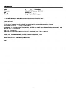 Kundenmeinung 11/2019 Kundenmeinung 11/2019
